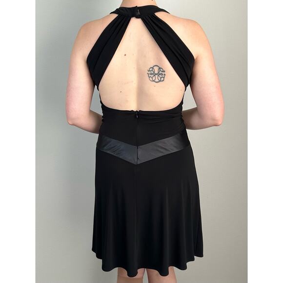 Vintage Y2K Studio Y Black Open Back Sleeveless Short Mini Dress Size Medium - Picture 2 of 11